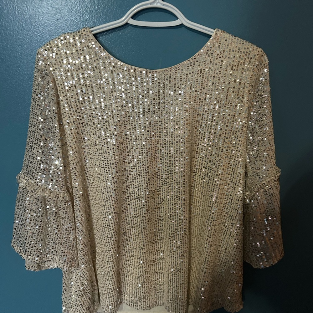 Elegant Gold Sequin Women's Top